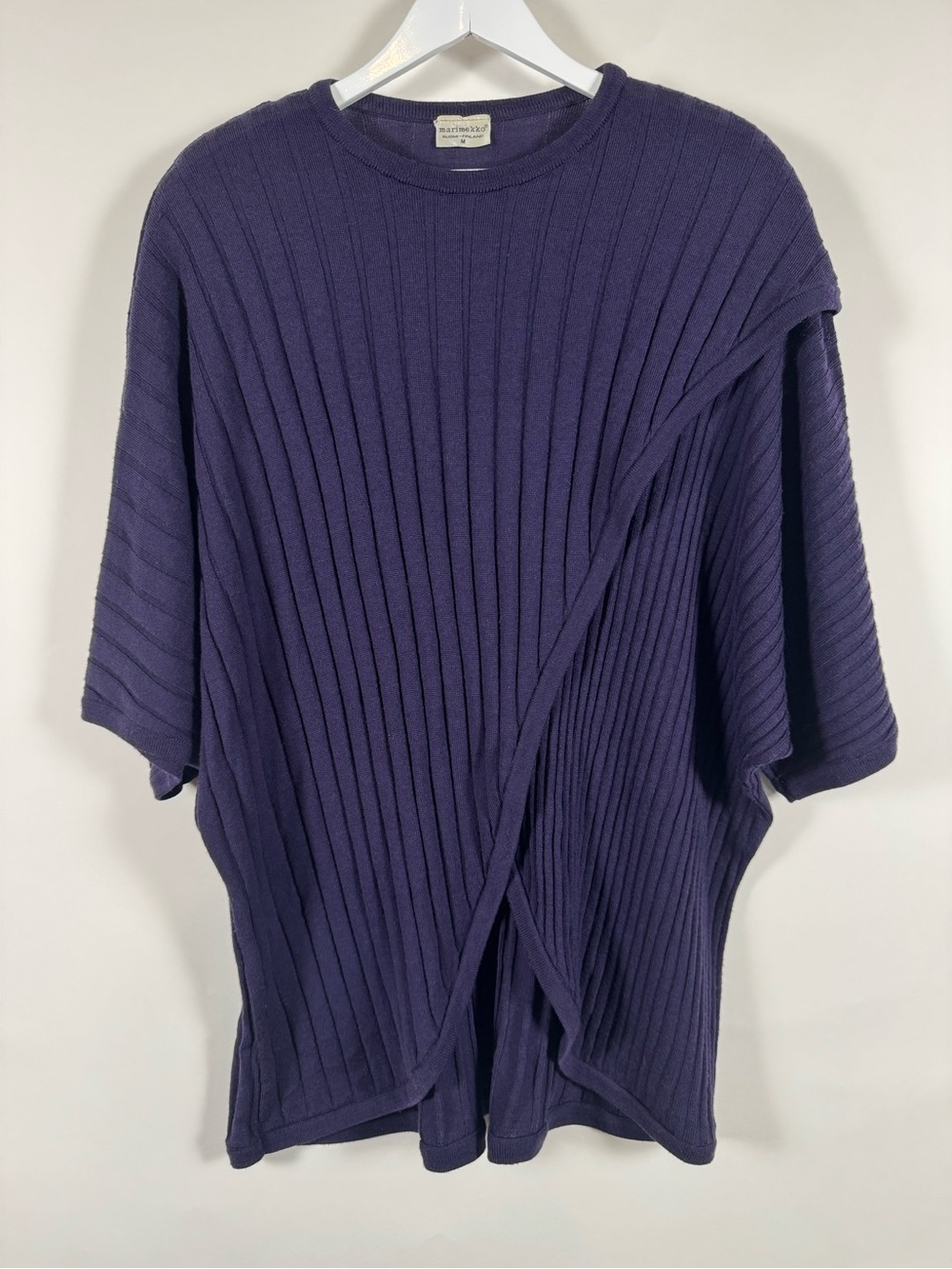Marimekko Terene Vintage Ribbed Wool Sweater M Shoulder Pads Lagenlook Finnish